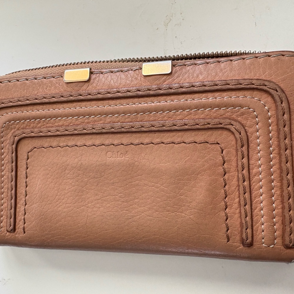 Marcie Calf Leather Zip Aroung Long Wallet